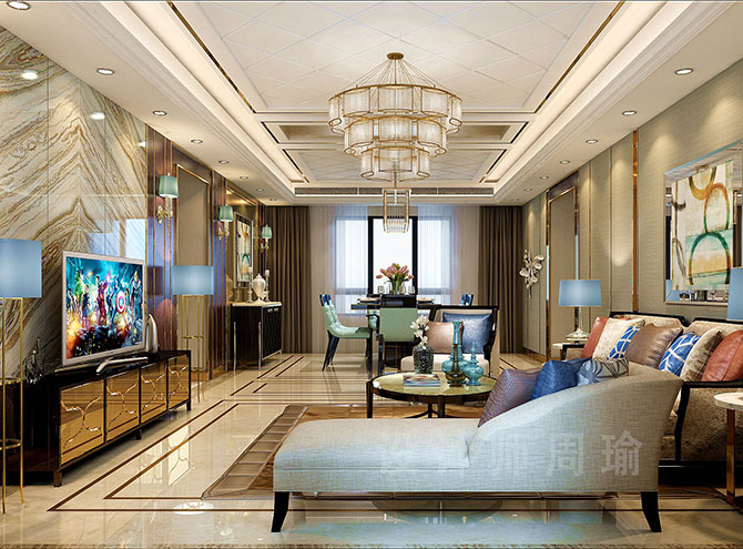 来肏大屄视频世纪江尚三室两厅168平装修设计效果欣赏